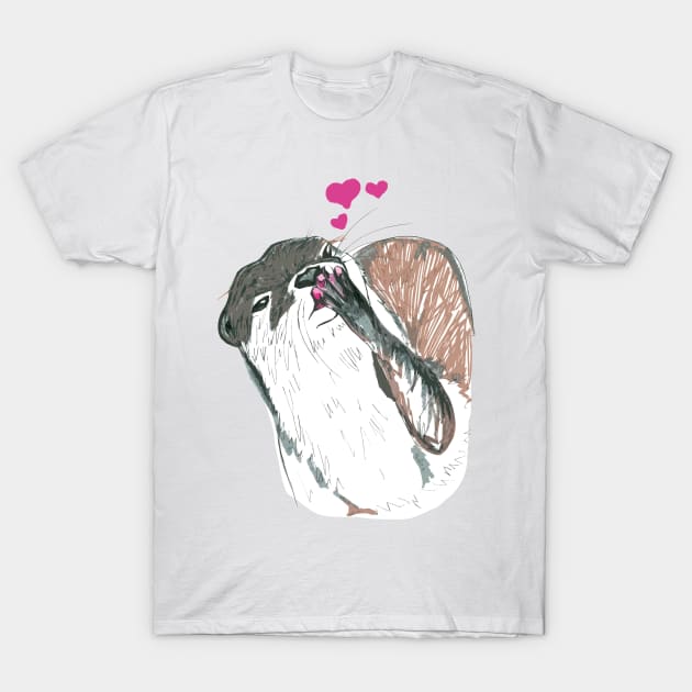 Kissing otter T-Shirt by drknice